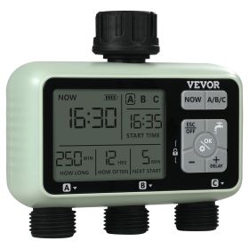 Water Timer, 3 Outlets, Hose Watering Sprinkler Timer