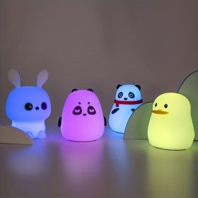 1 LED Cute Rainbow Light Changing Silicone Light Pat Control USB Charging Soft Silicone Light Christmas Gift For Girls Boys,mystery Box (Option: 1pc)